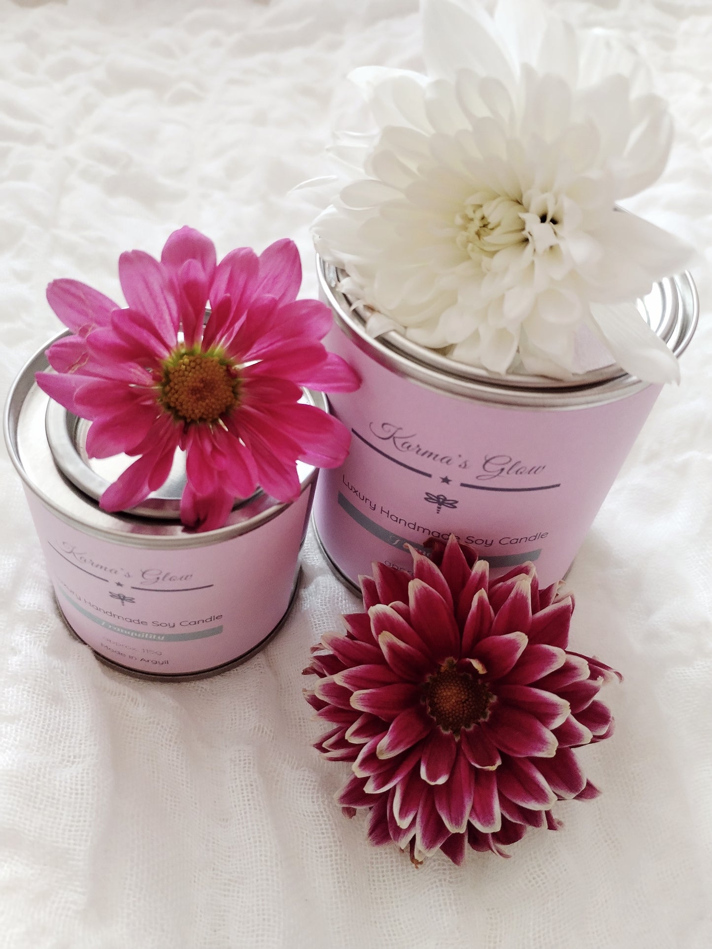 Tranquillity Scented Candle - Luxury Fragrance, Handmade with Soy Wax - Large Tin, Vegan