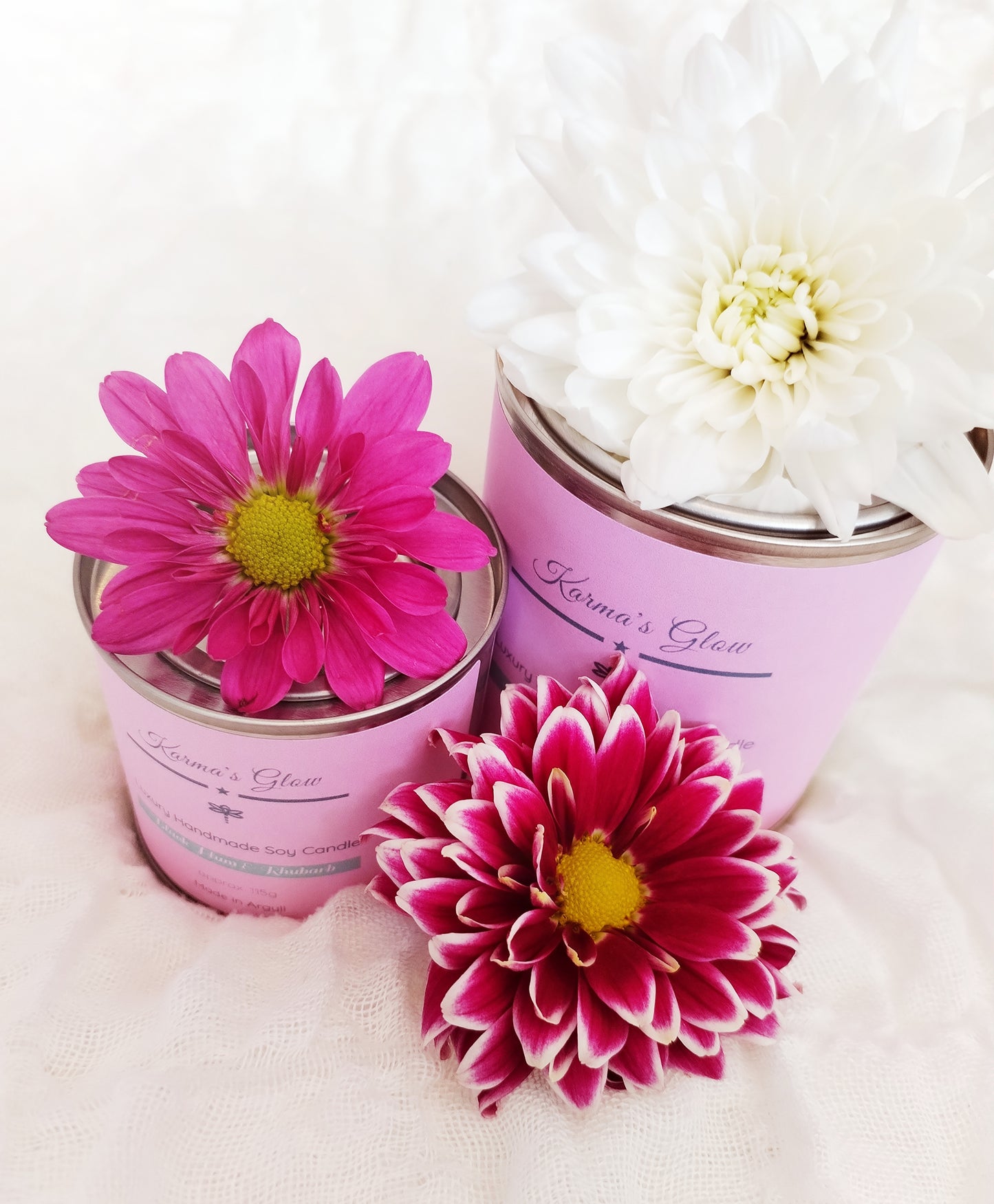 Scented Candle - Luxury Fragrance - Soy Wax - Small Candle Tin - Black Plum & Rhubarb - 115g approx. - Vegan