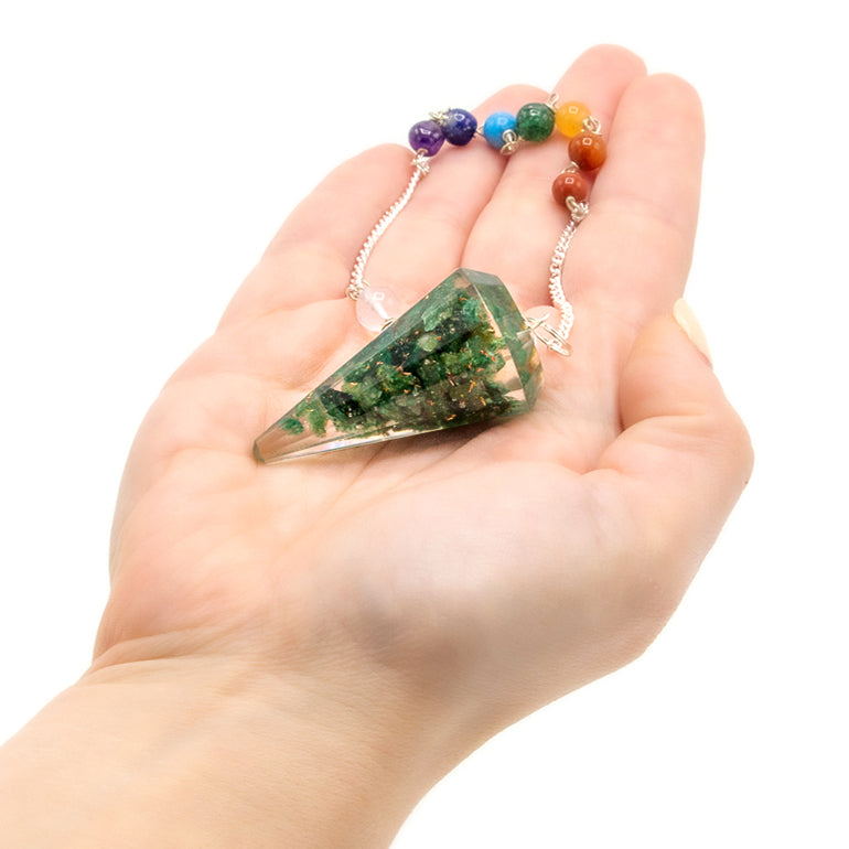 Orgonite Power Chakra Pendulum - Green Aventurine