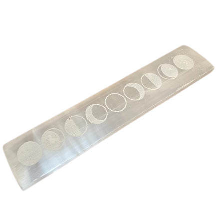 Flat Bar Selenite Charging Plate 20cm - Moon Cycles