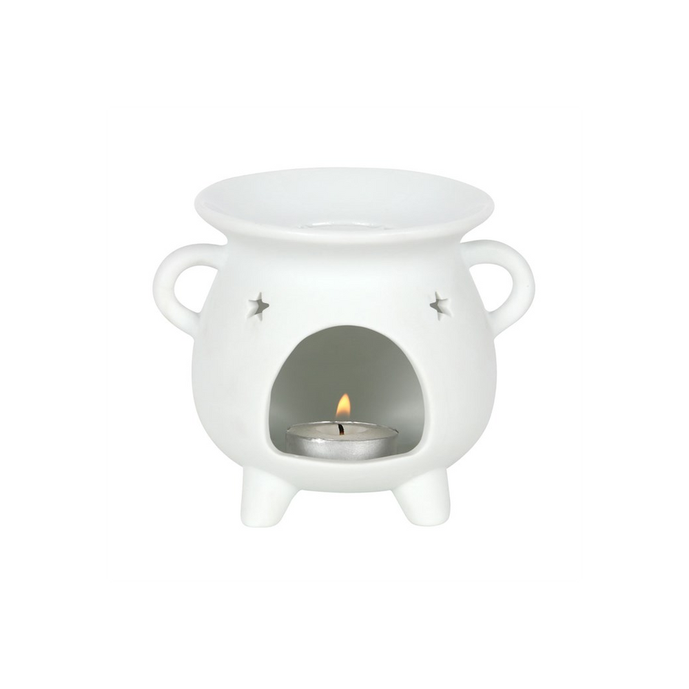 White Pentagram Cauldron Oil Burner