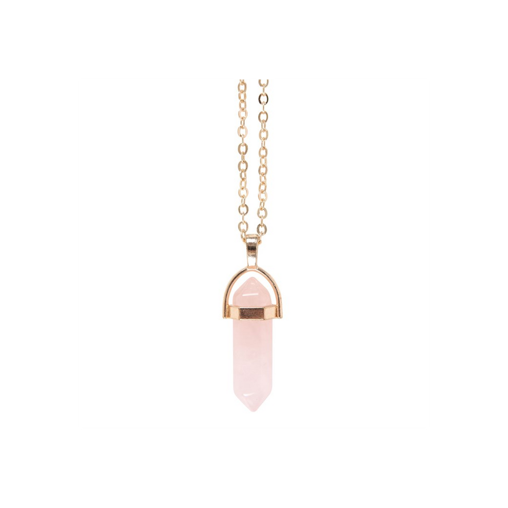 Rose Quartz Crystal Necklace Card