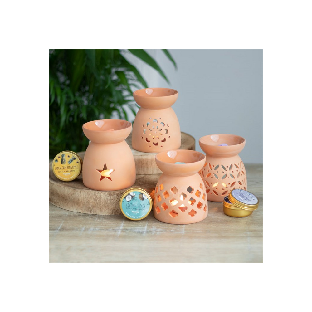 Star Cutout Terracotta Effect Oil Burner