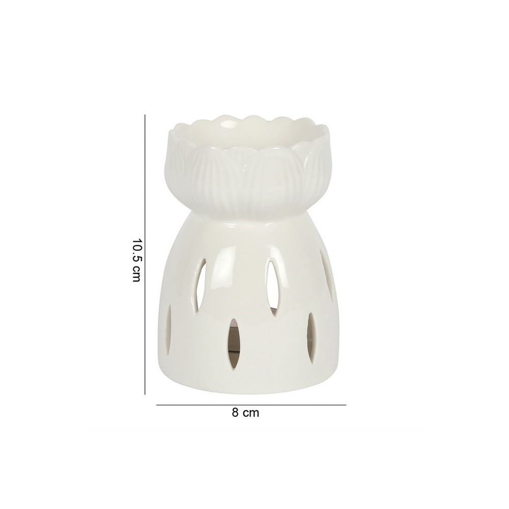 White Gloss Lotus Flower Oil Burner