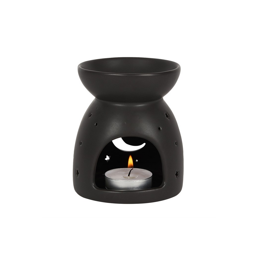 Black Mystical Moon Cut Out Oil Burner