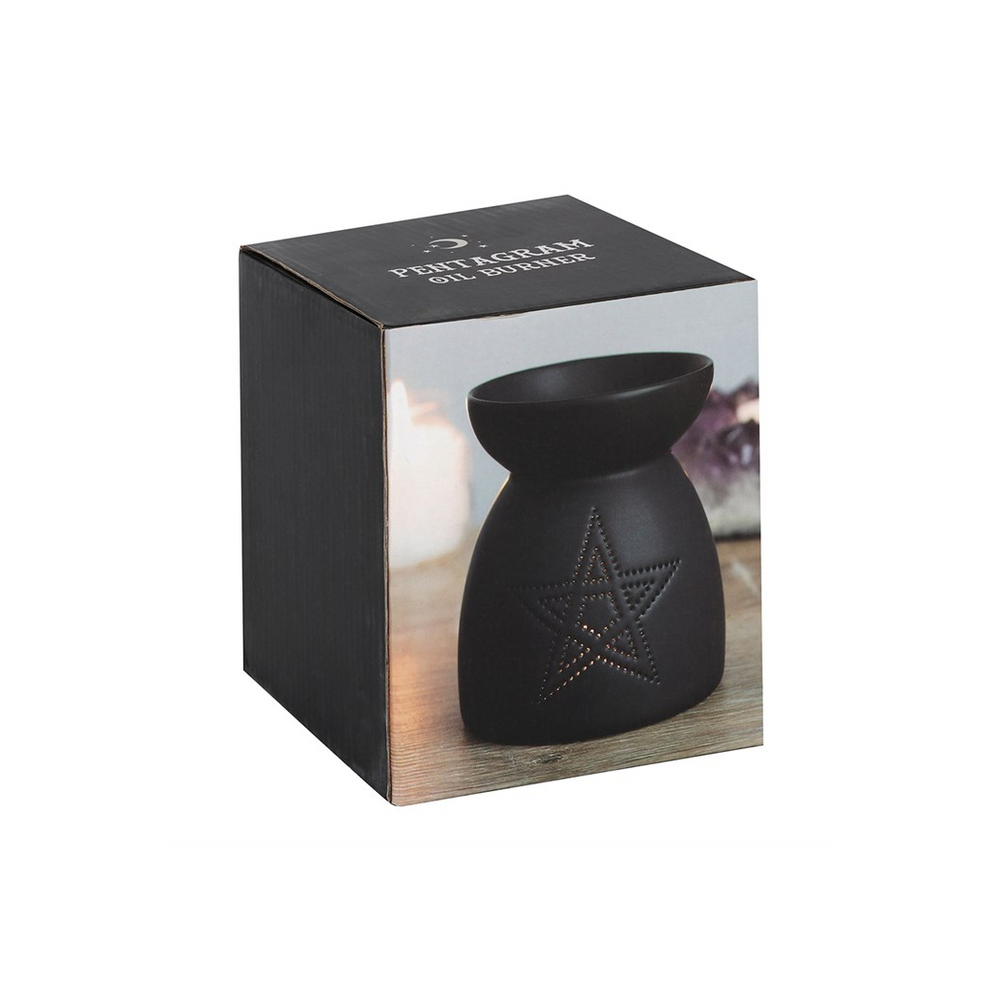 Black Pentagram Cut Out Oil Burner