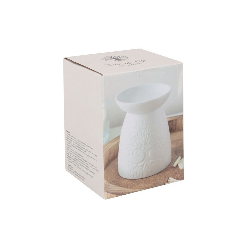 White Ceramic Tree of Life Oil Burner