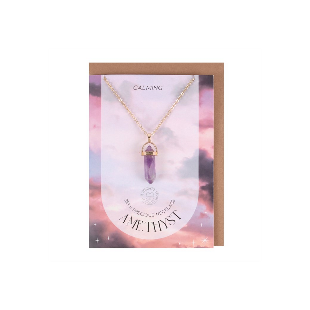 Amethyst Crystal Necklace Card