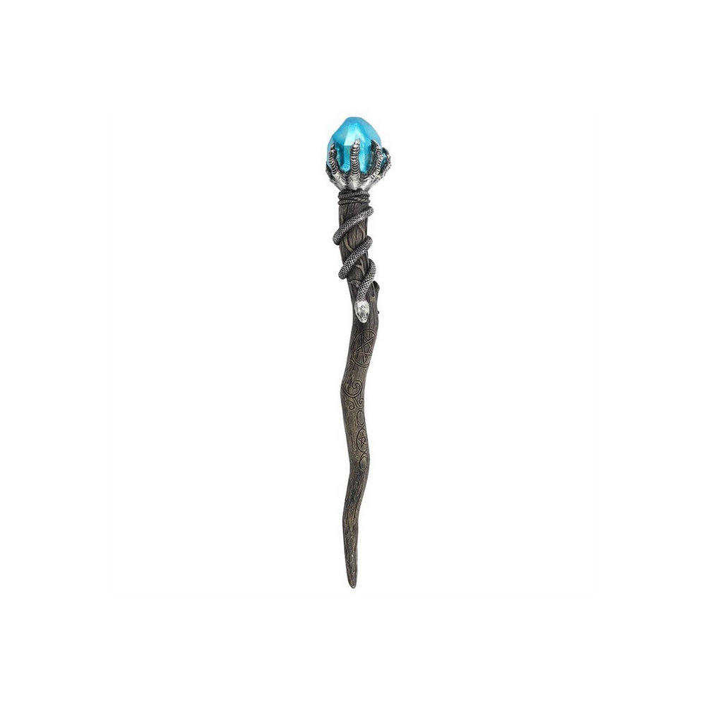 Silver Claw Wand with Blue Gem