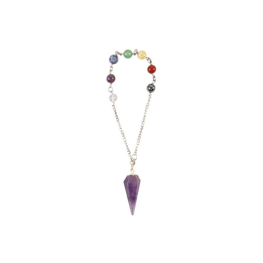 Harness Energy with Amethyst Chakra Pendulum Bracelet - Balancing and Focusing