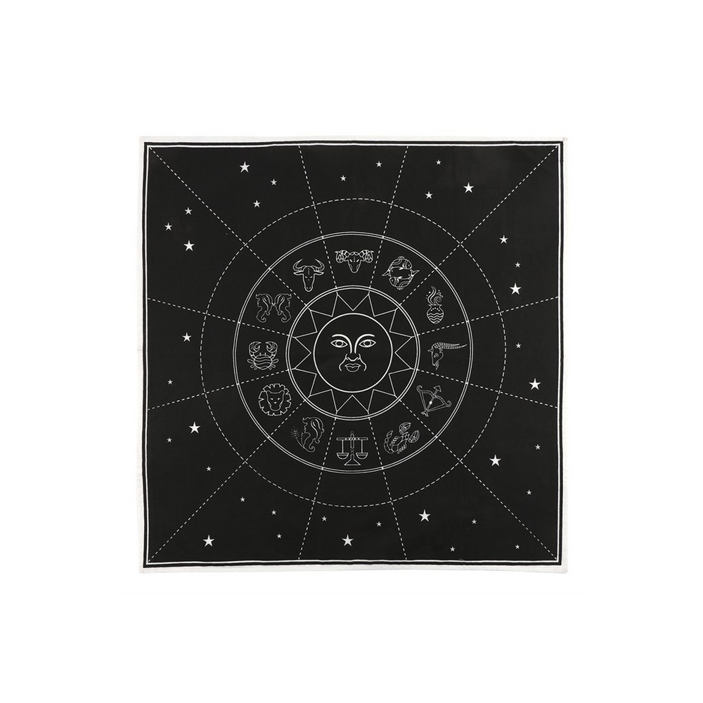 Tarot Altar Cloth Zodiac - Astrology - 100% Cotton - 70x70cm