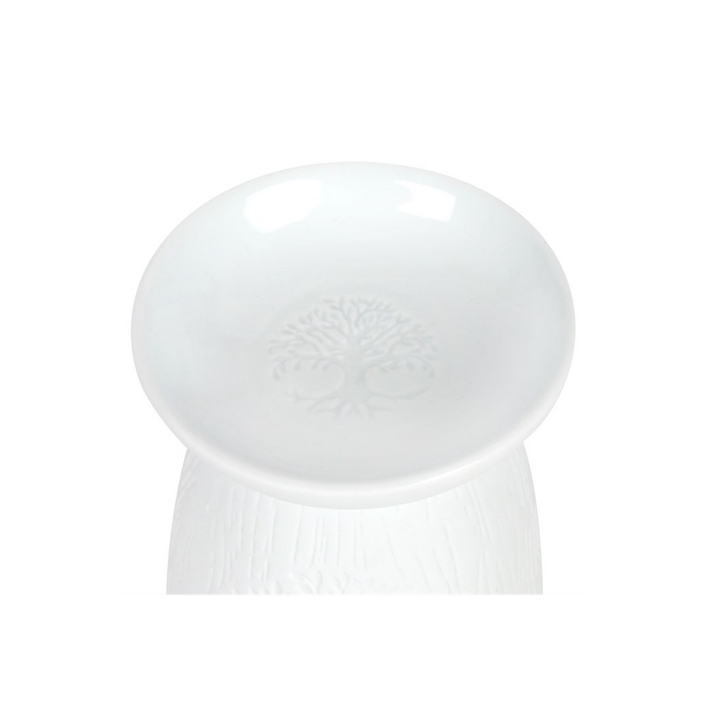 White Ceramic Tree of Life Oil Burner