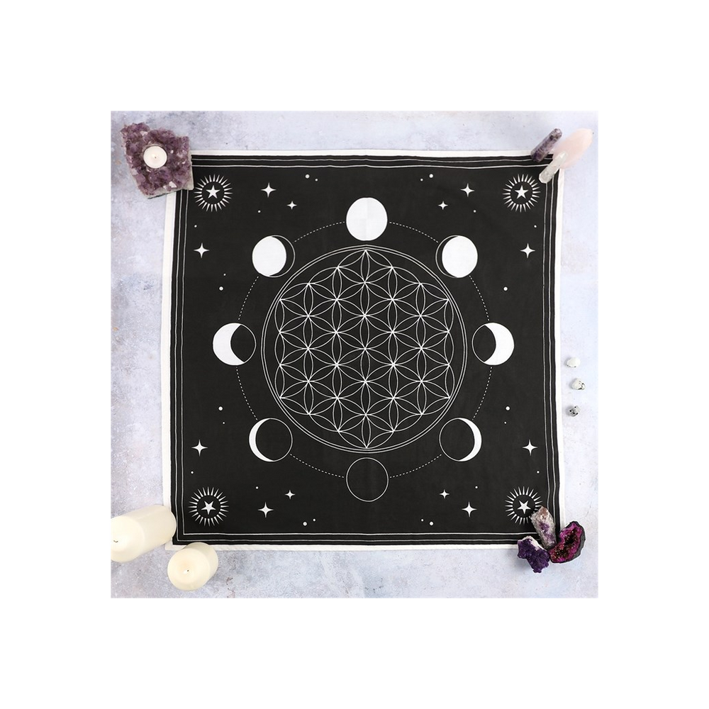 Moon Phase Crystal Grid Altar Cloth