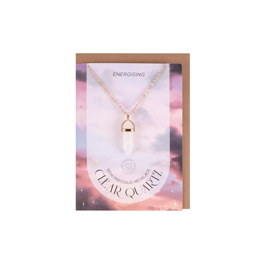 Clear Quartz Crystal Necklace Card