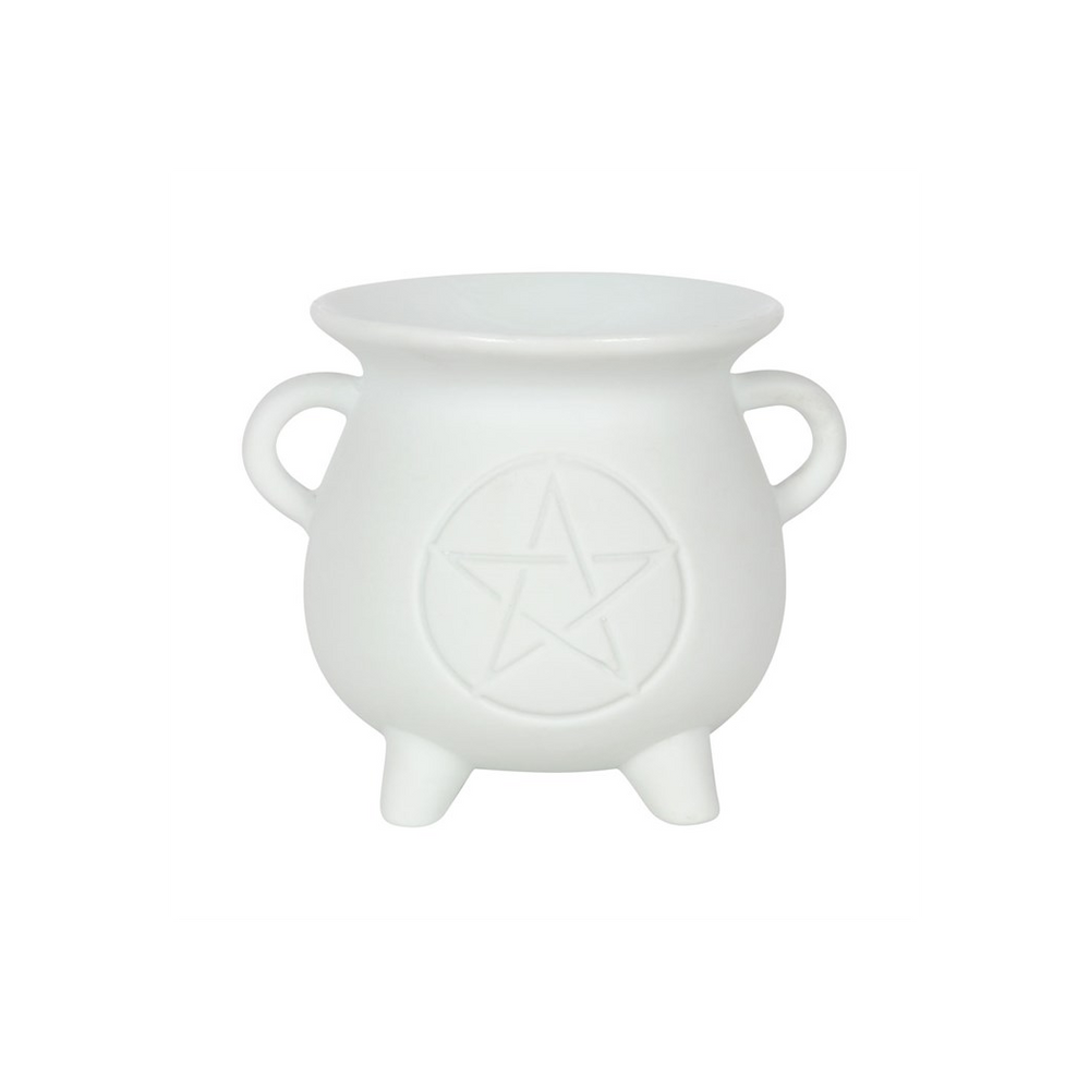 White Pentagram Cauldron Oil Burner