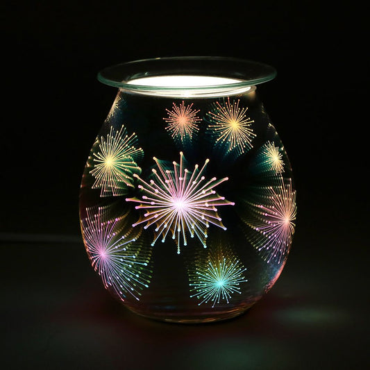 Electric Oil / Wax Melt Burner 3D Firework Effect Light Up