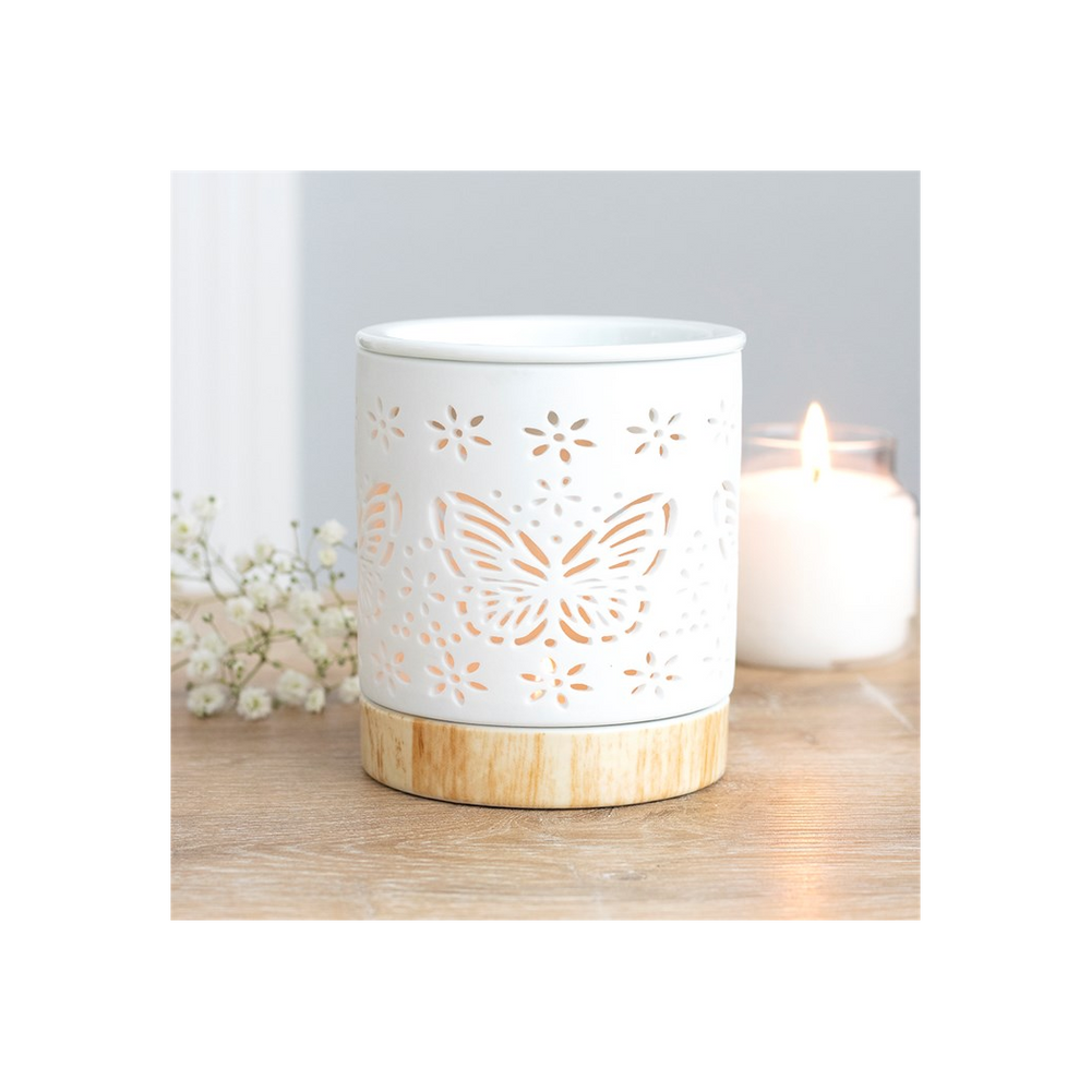 Matte Ceramic Butterfly Oil Burner