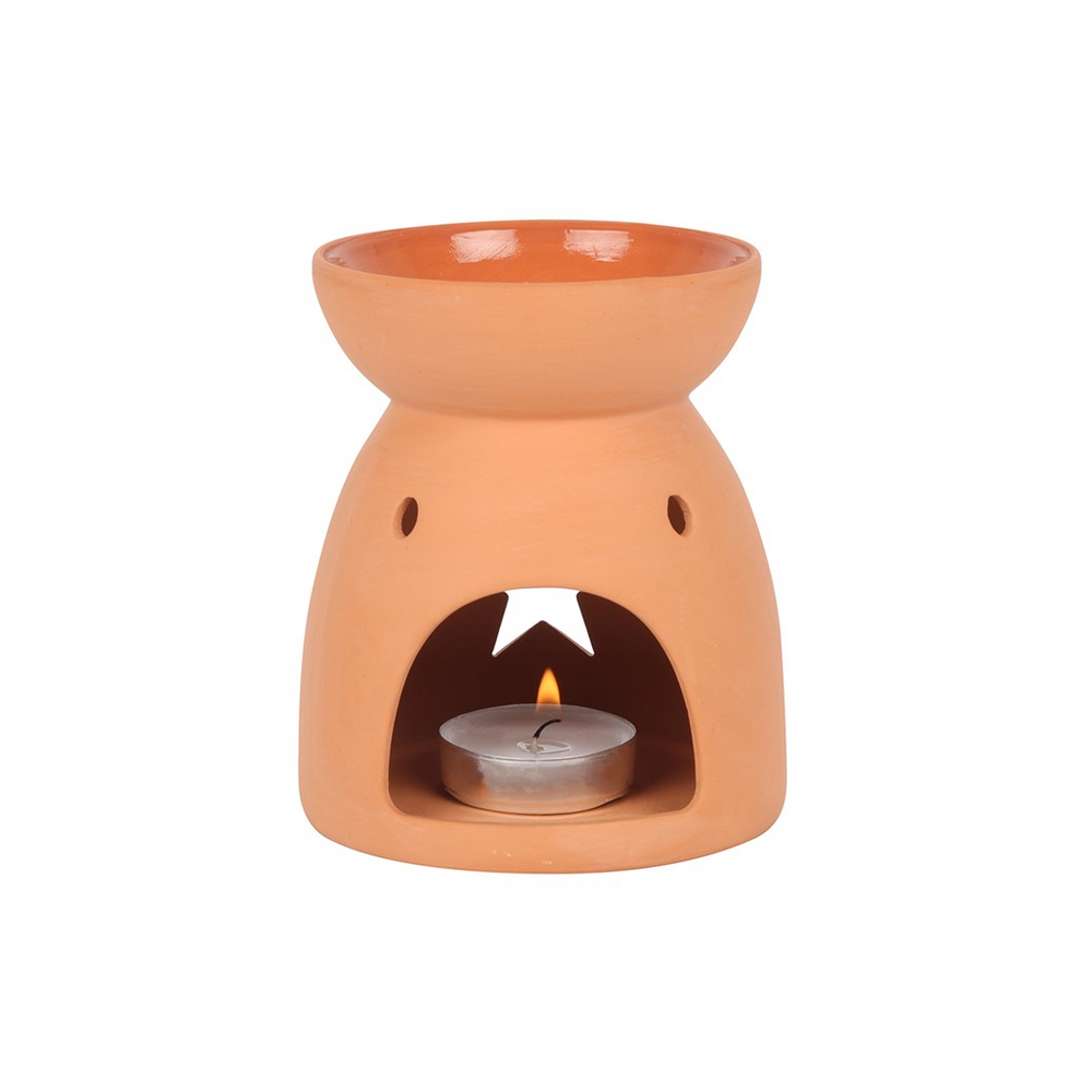 Star Cutout Terracotta Effect Oil Burner