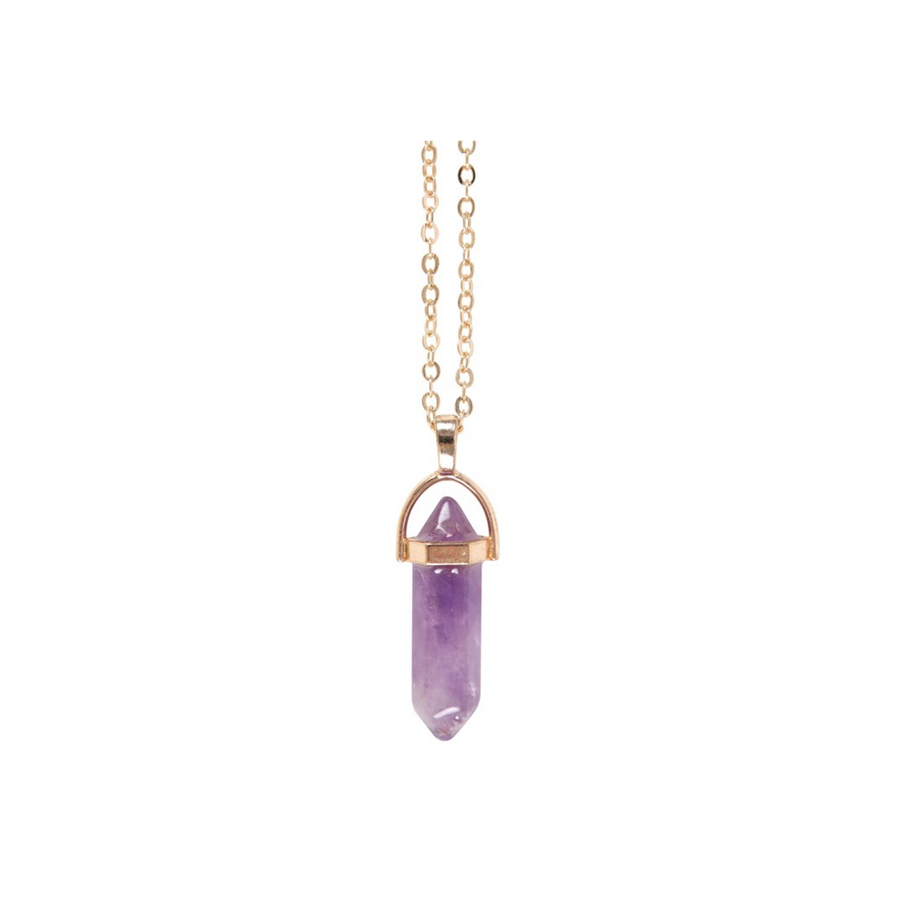 Amethyst Crystal Necklace Card