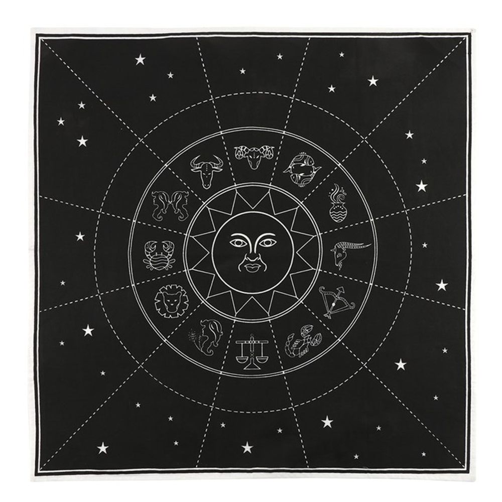 Tarot Altar Cloth Zodiac - Astrology - 100% Cotton - 70x70cm