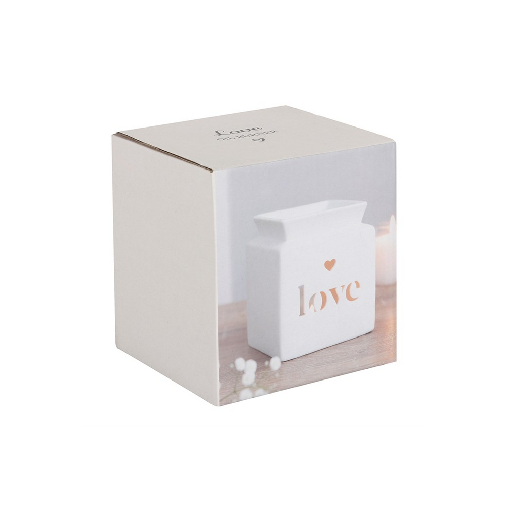 White Love Cut Out Oil Burner