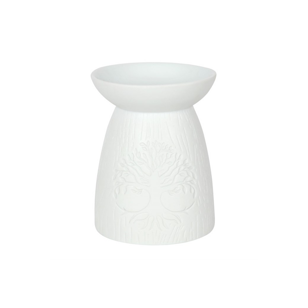 White Ceramic Tree of Life Oil Burner