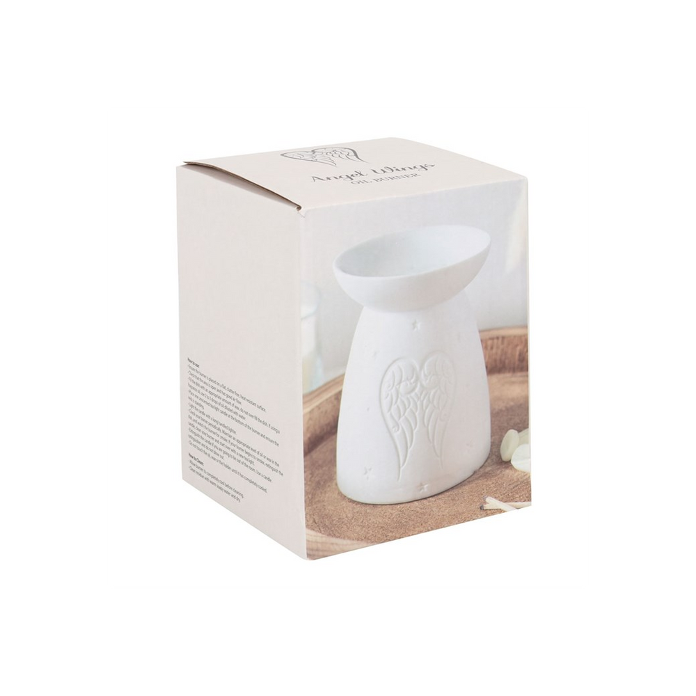 White Ceramic Angel Wings Oil Burner