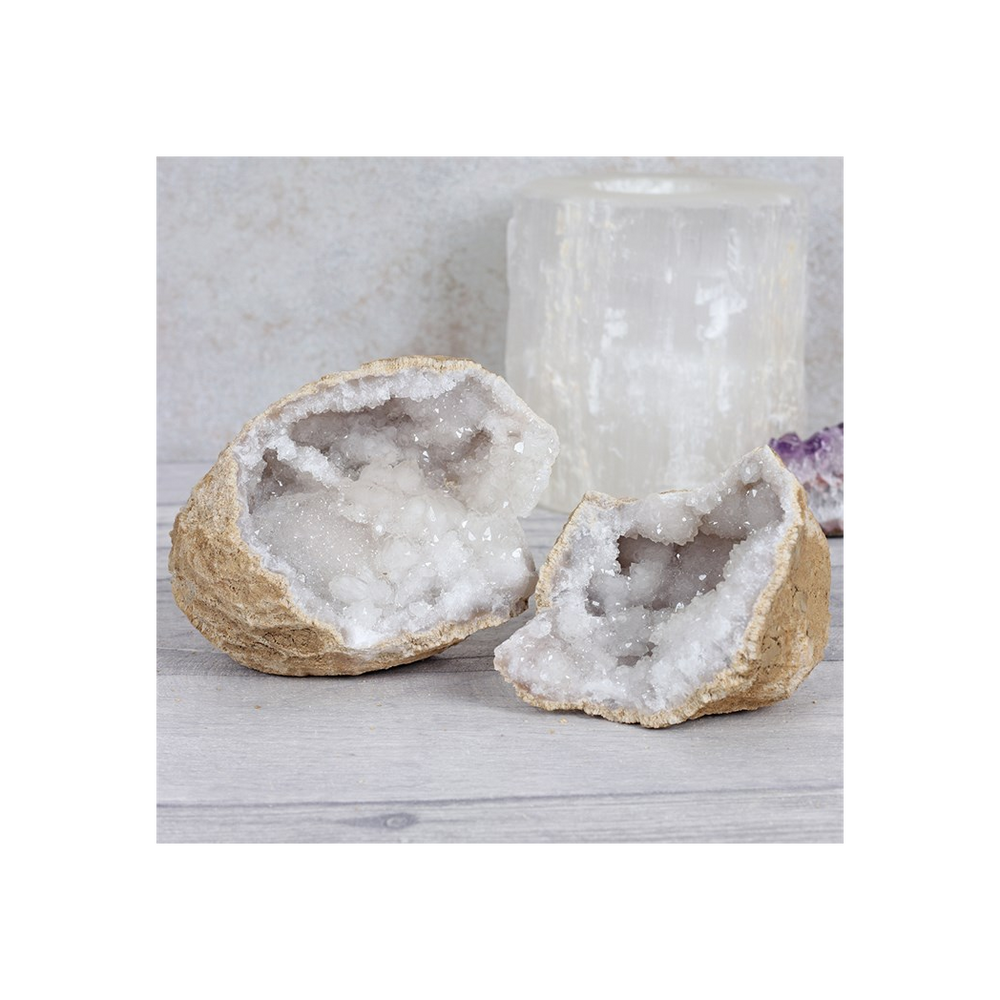 Medium White Quartz Geode